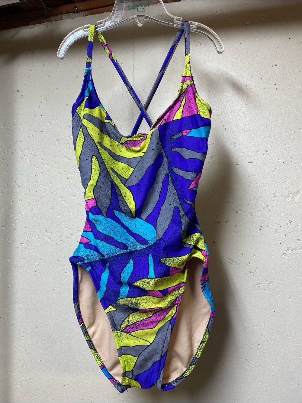 Vintage Slim Suit Swimsuit Women’s One Piece Palm Tropical Sz 10